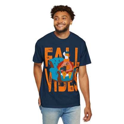 Fall Vibes: Unisex Garment-Dyed T-Shirt – Cozy Autumn Apparel, Seasonal Gift, Pumpkin Spice Lover, Fall Fashion, Comfy Everyday Wear