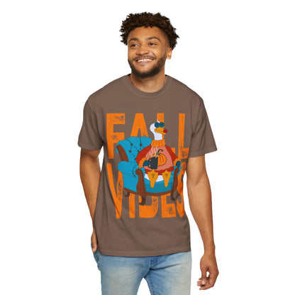 Fall Vibes: Unisex Garment-Dyed T-Shirt – Cozy Autumn Apparel, Seasonal Gift, Pumpkin Spice Lover, Fall Fashion, Comfy Everyday Wear