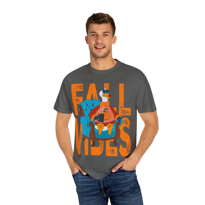 Fall Vibes: Unisex Garment-Dyed T-Shirt – Cozy Autumn Apparel, Seasonal Gift, Pumpkin Spice Lover, Fall Fashion, Comfy Everyday Wear