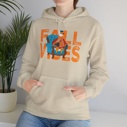 Fall Vibes: Unisex Hooded Sweatshirt - Cozy Fall Apparel, Seasonal Gift, Autumn Fashion, Pumpkin Spice Lover, Comfy Hoodies