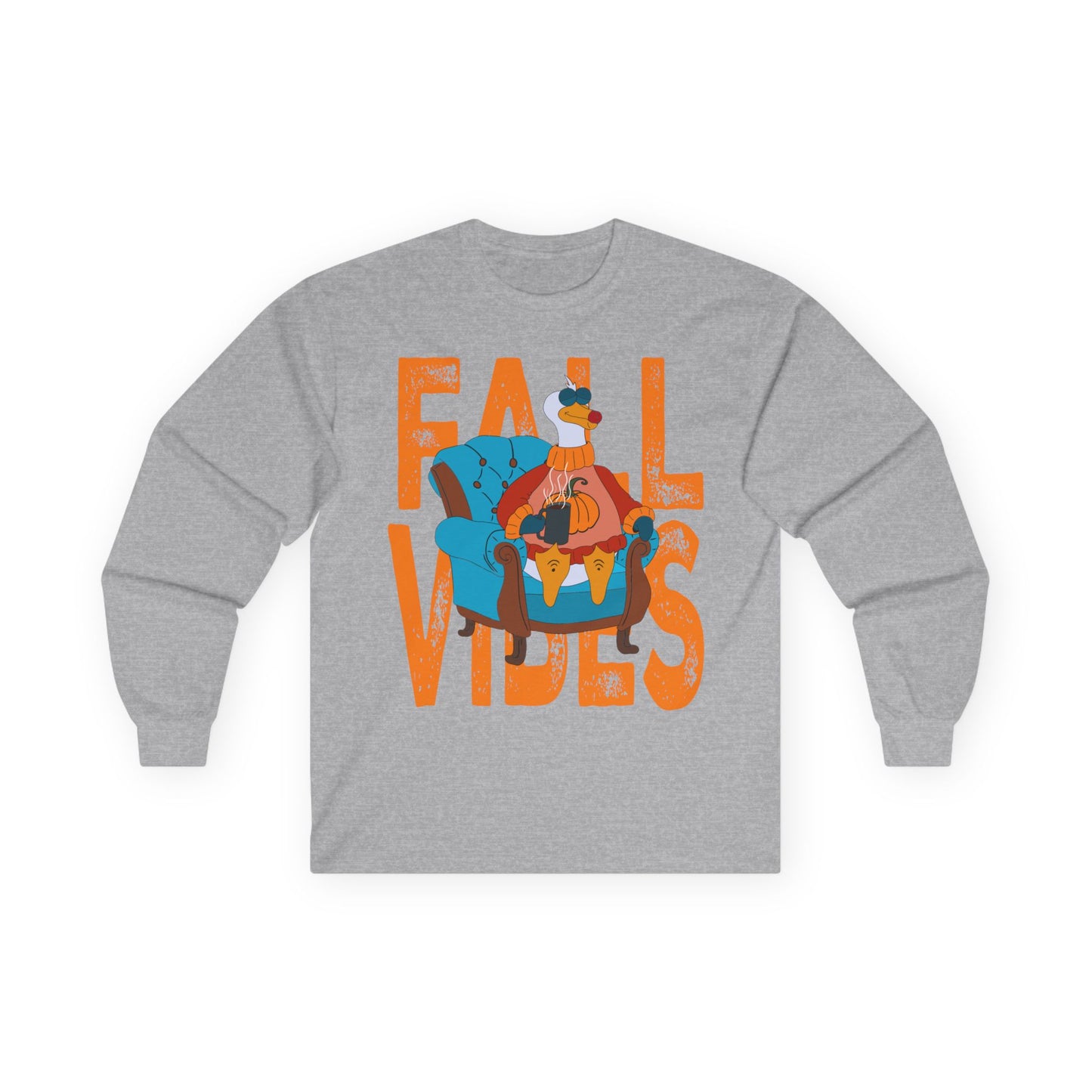 Fall Vibes: Long Sleeve Tee, Cozy Casual Wear, Autumn Shirt, Thanksgiving Gift, Unisex Fall Apparel