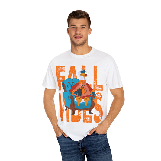 Fall Vibes: Unisex Garment-Dyed T-Shirt – Cozy Autumn Apparel, Seasonal Gift, Pumpkin Spice Lover, Fall Fashion, Comfy Everyday Wear