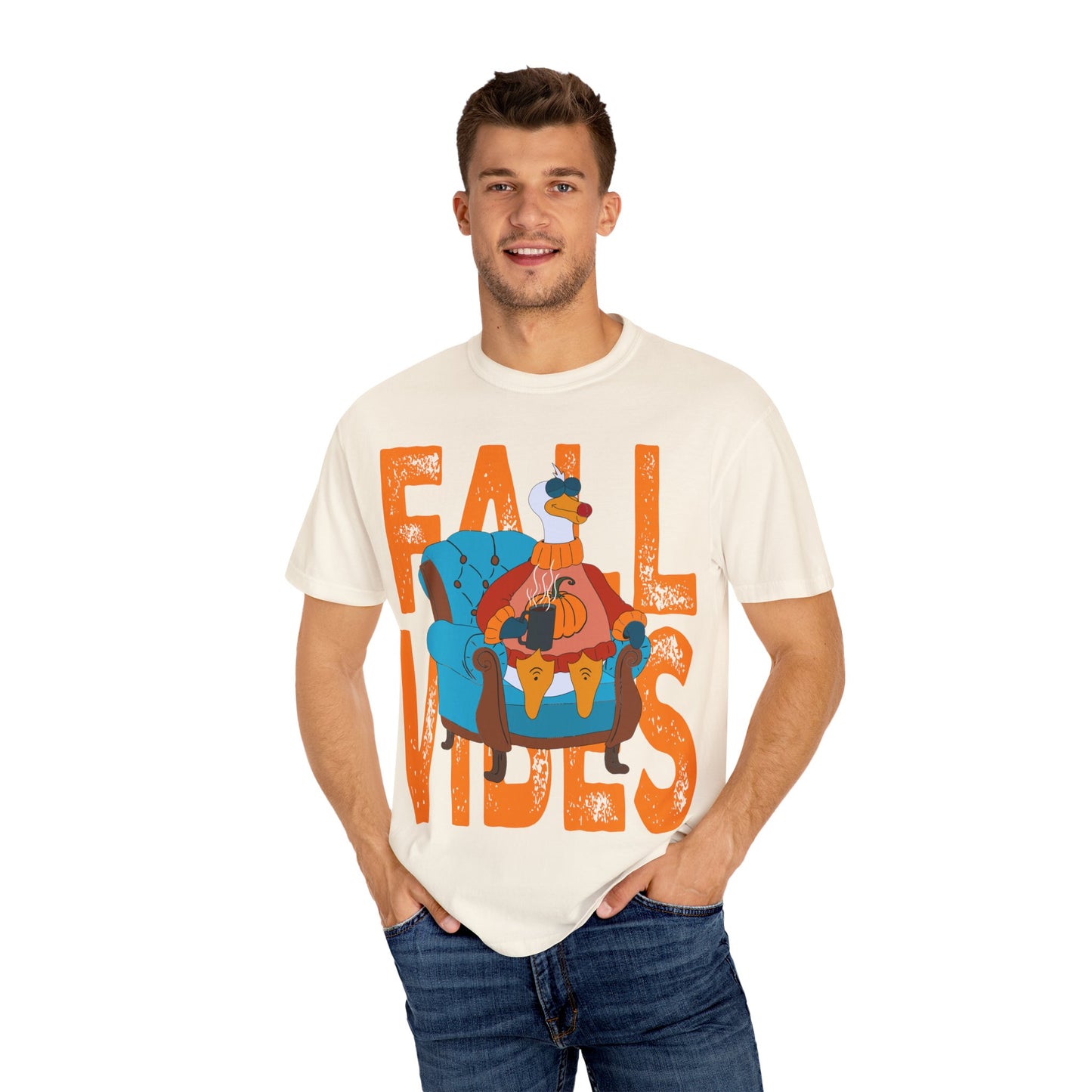 Fall Vibes: Unisex Garment-Dyed T-Shirt – Cozy Autumn Apparel, Seasonal Gift, Pumpkin Spice Lover, Fall Fashion, Comfy Everyday Wear