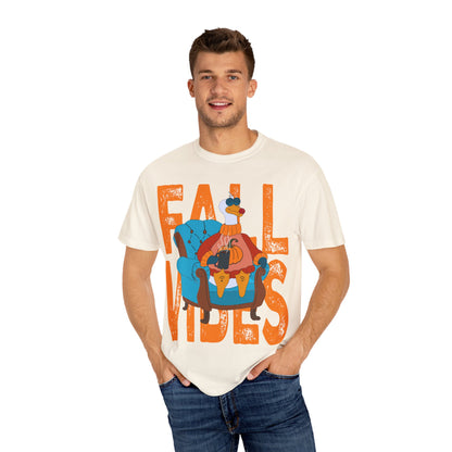 Fall Vibes: Unisex Garment-Dyed T-Shirt – Cozy Autumn Apparel, Seasonal Gift, Pumpkin Spice Lover, Fall Fashion, Comfy Everyday Wear