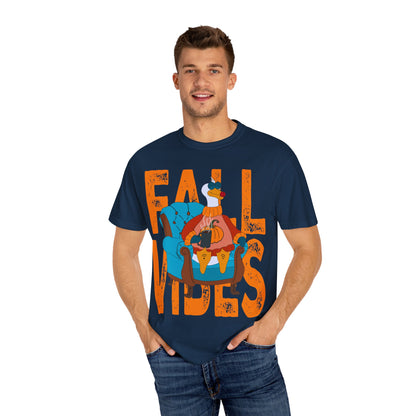 Fall Vibes: Unisex Garment-Dyed T-Shirt – Cozy Autumn Apparel, Seasonal Gift, Pumpkin Spice Lover, Fall Fashion, Comfy Everyday Wear