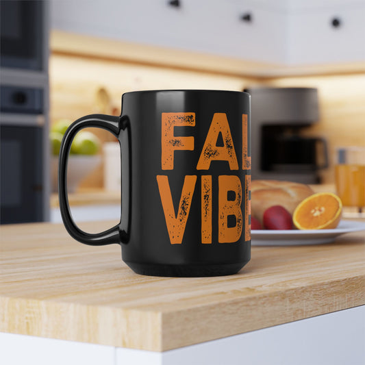 Fall Vibes: Large Black Coffee Cup in Two Sizes