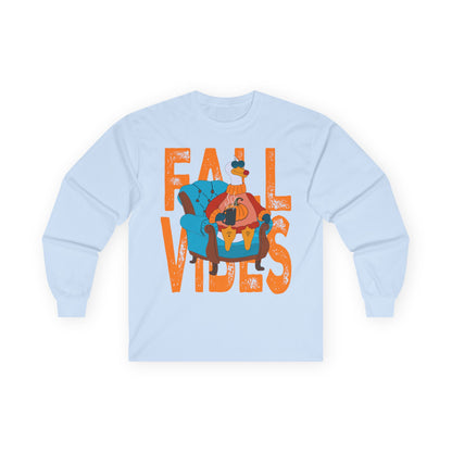 Fall Vibes: Long Sleeve Tee, Cozy Casual Wear, Autumn Shirt, Thanksgiving Gift, Unisex Fall Apparel