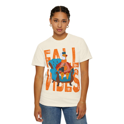 Fall Vibes: Unisex Garment-Dyed T-Shirt – Cozy Autumn Apparel, Seasonal Gift, Pumpkin Spice Lover, Fall Fashion, Comfy Everyday Wear