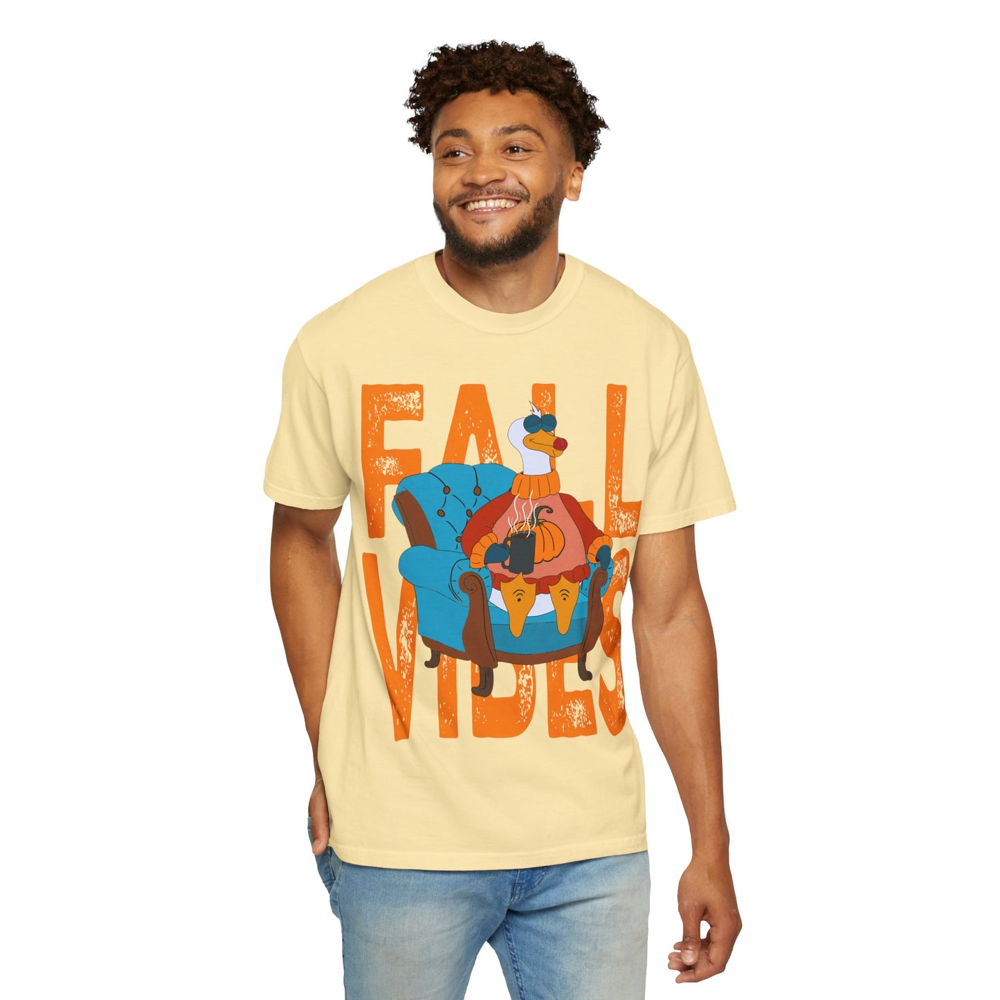Fall Vibes: Unisex Garment-Dyed T-Shirt – Cozy Autumn Apparel, Seasonal Gift, Pumpkin Spice Lover, Fall Fashion, Comfy Everyday Wear