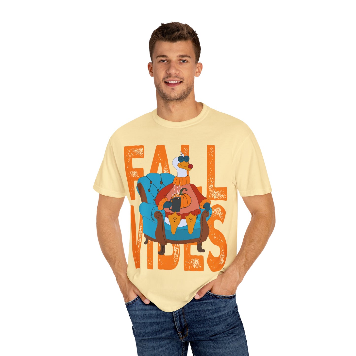 Fall Vibes: Unisex Garment-Dyed T-Shirt – Cozy Autumn Apparel, Seasonal Gift, Pumpkin Spice Lover, Fall Fashion, Comfy Everyday Wear