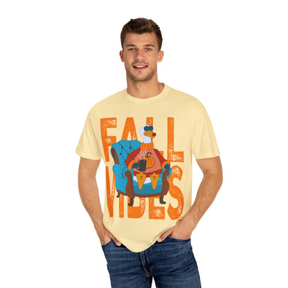 Fall Vibes: Unisex Garment-Dyed T-Shirt – Cozy Autumn Apparel, Seasonal Gift, Pumpkin Spice Lover, Fall Fashion, Comfy Everyday Wear