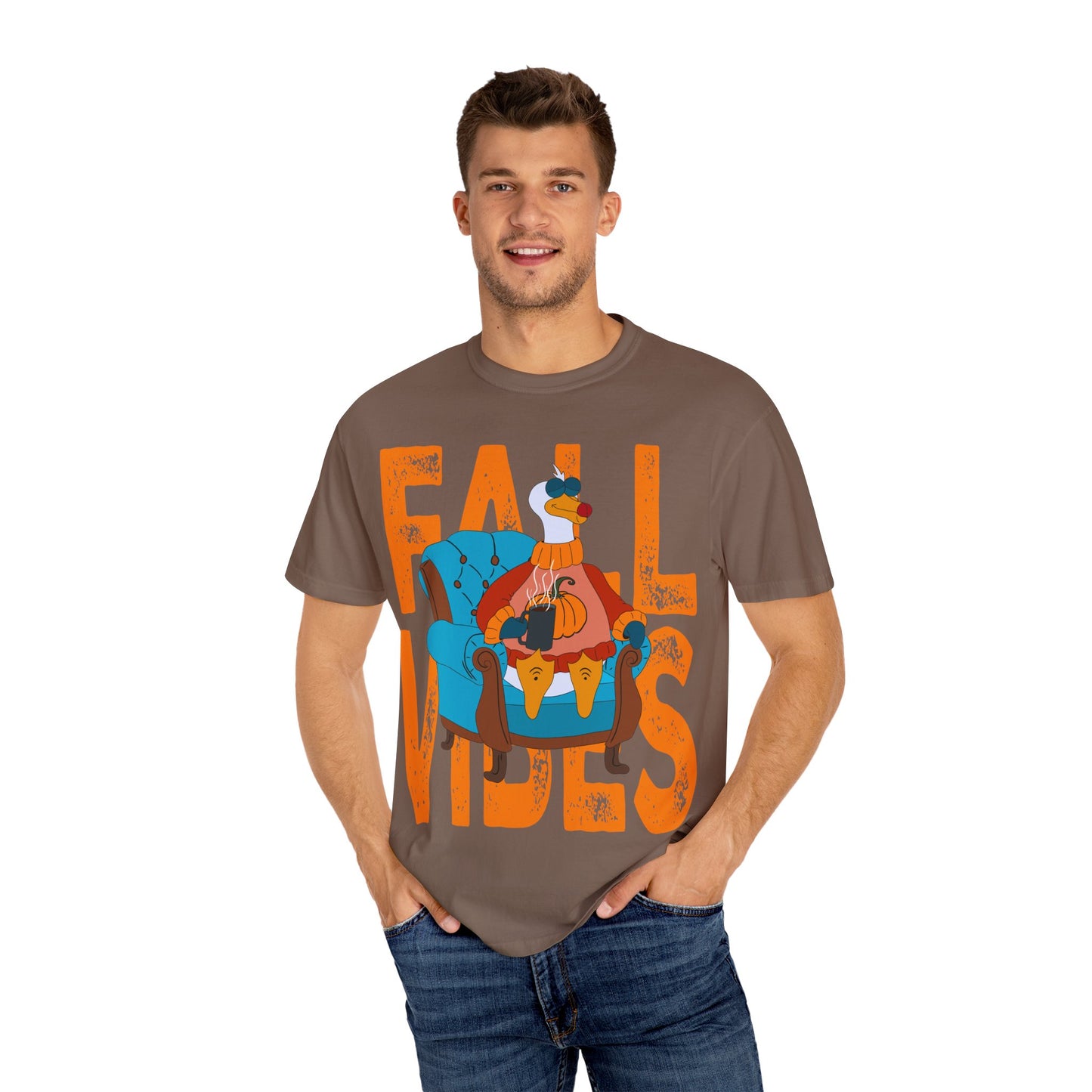 Fall Vibes: Unisex Garment-Dyed T-Shirt – Cozy Autumn Apparel, Seasonal Gift, Pumpkin Spice Lover, Fall Fashion, Comfy Everyday Wear