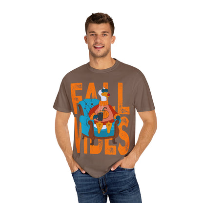 Fall Vibes: Unisex Garment-Dyed T-Shirt – Cozy Autumn Apparel, Seasonal Gift, Pumpkin Spice Lover, Fall Fashion, Comfy Everyday Wear